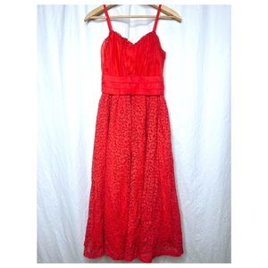 Mid century Red Lace vintage dress